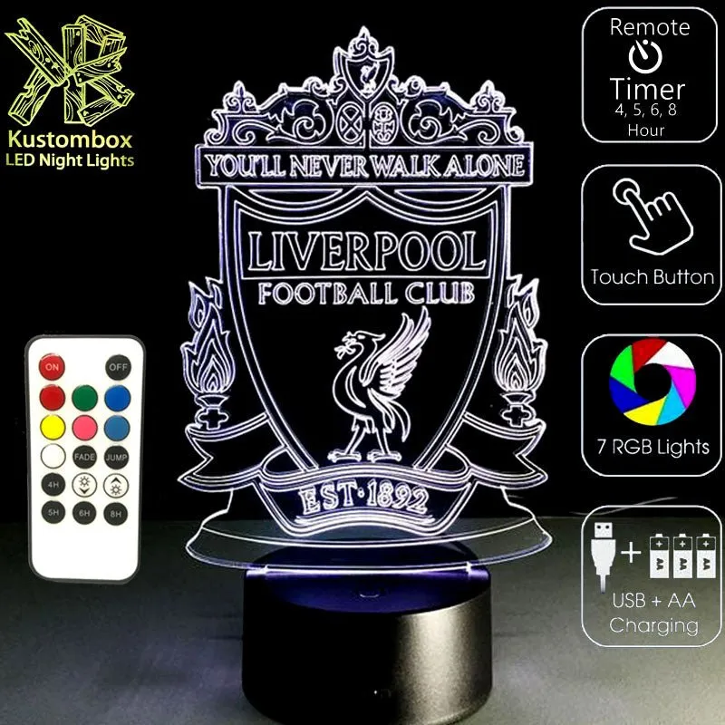 LIVERPOOL Football Soccer Club 3D LED Night Light Lamp