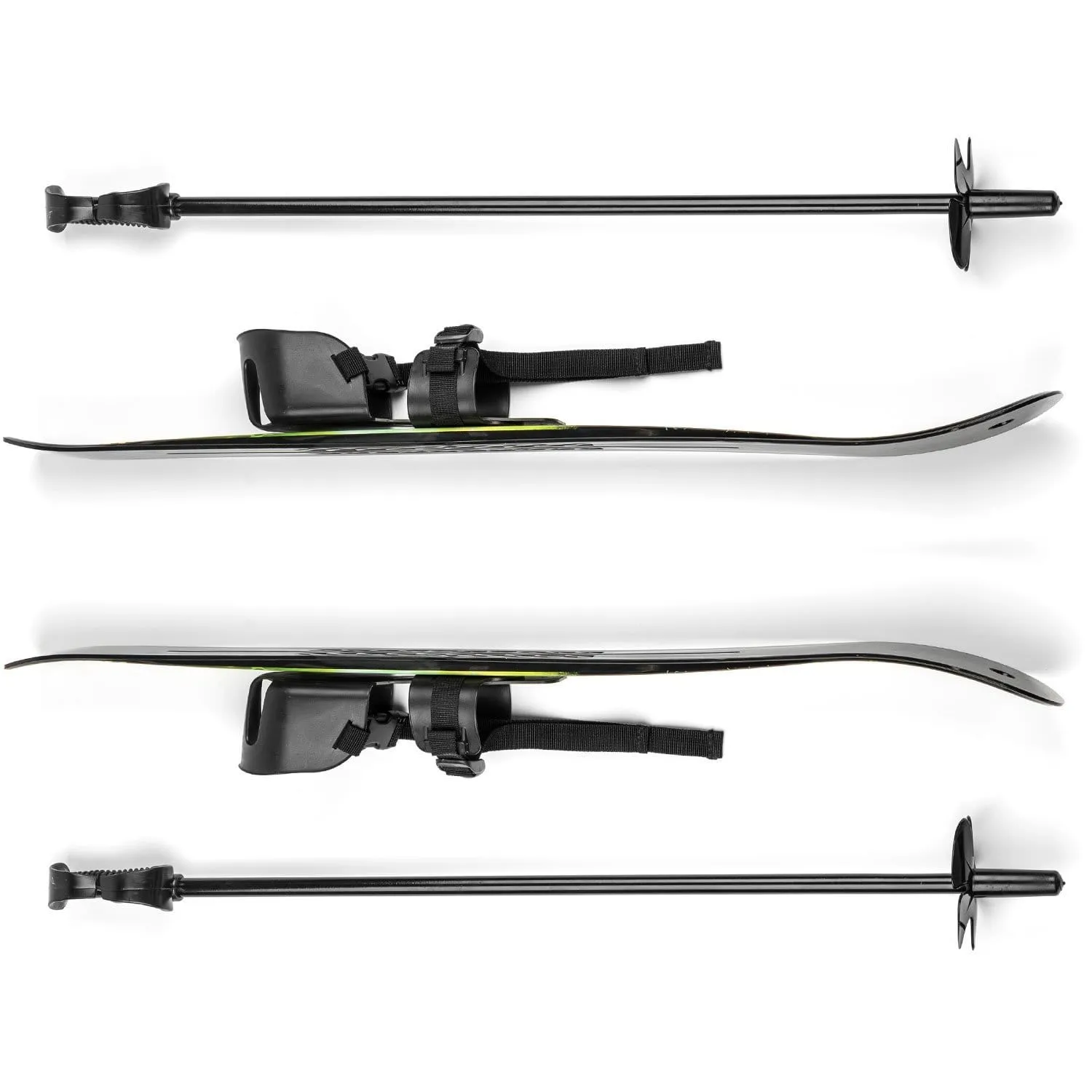 Lucky Bums Toddler Kids Beginner Snow Skis and Poles Set, Green