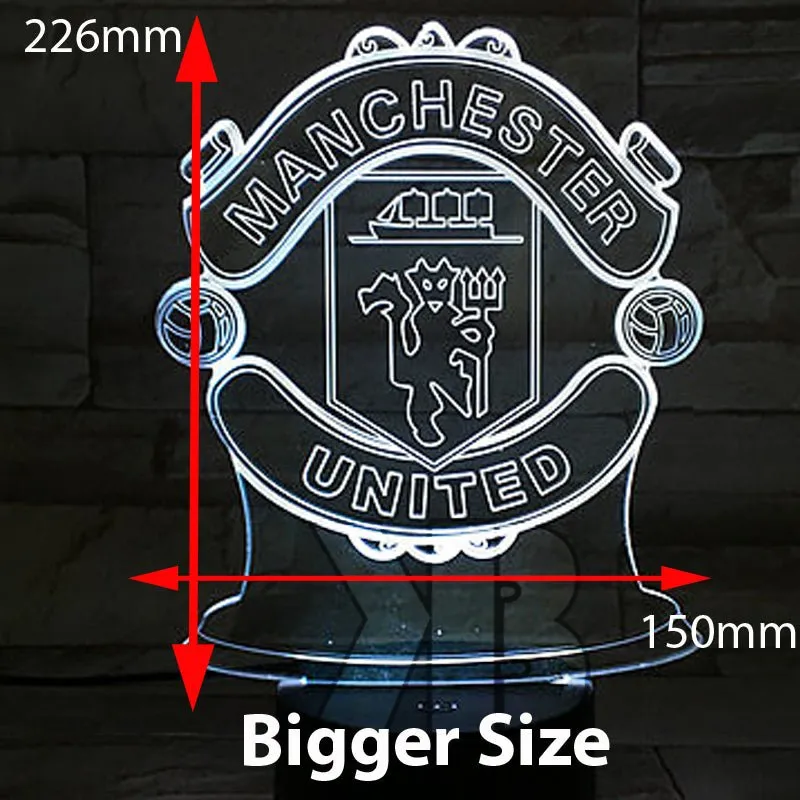 MANCHESTER UNITED Football Soccer Club 3D LED Night Light Lamp