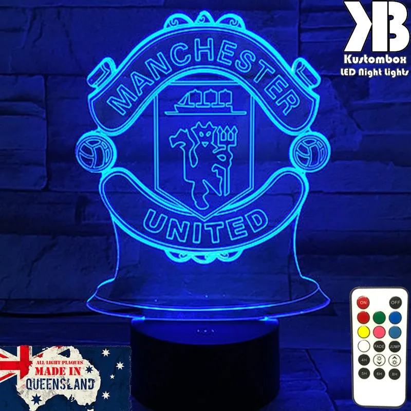 MANCHESTER UNITED Football Soccer Club 3D LED Night Light Lamp