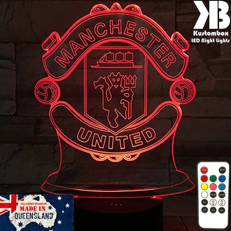 MANCHESTER UNITED Football Soccer Club 3D LED Night Light Lamp