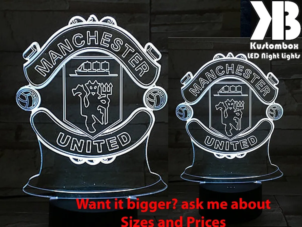 MANCHESTER UNITED Football Soccer Club 3D LED Night Light Lamp