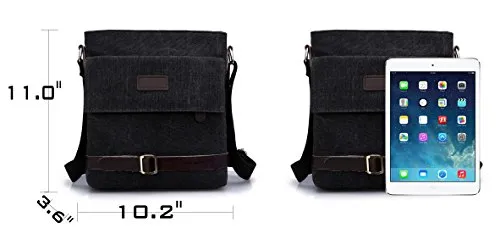 Mfeo Unisex Vintage Retro Canvas Messenger Bag Cross-Body Bag Small Shoulder Bag (Army Green)