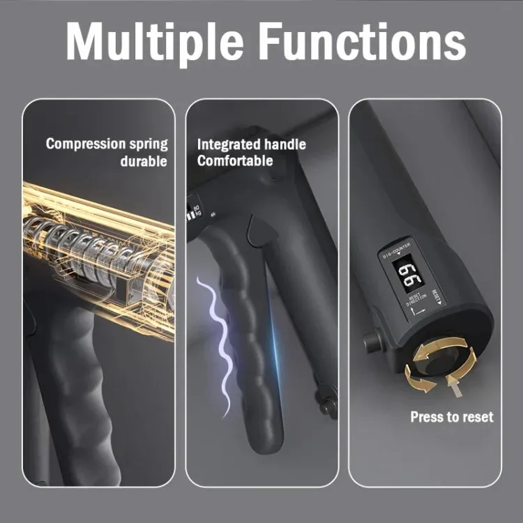 Multifunctional Grip Strength Finger Strength Trainer Fitness Stress Reduction Equipment, Color: Deep Gray Electronic Counting