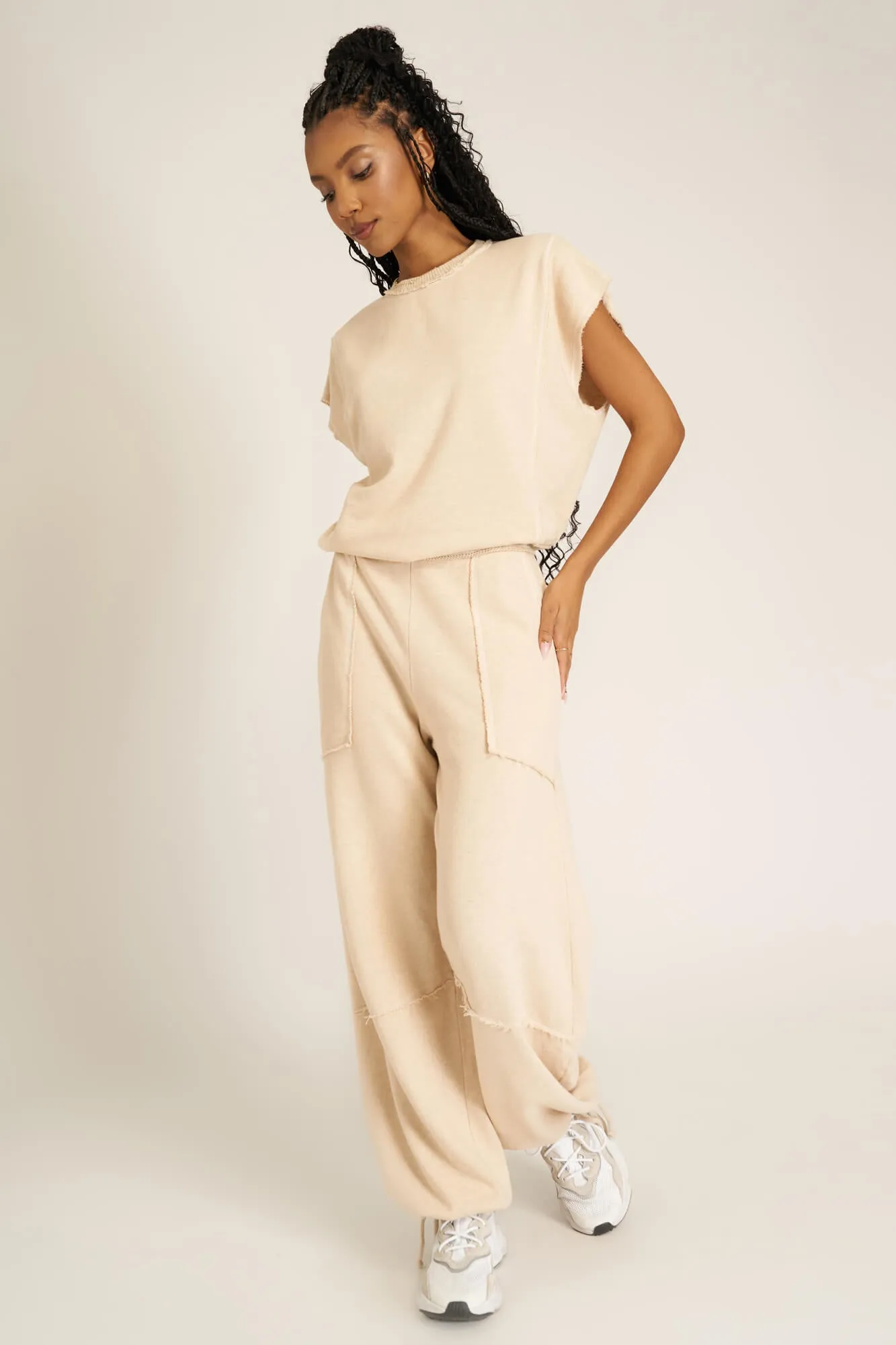 Mystic Parachute Terry Jogger - Mother of Pearl