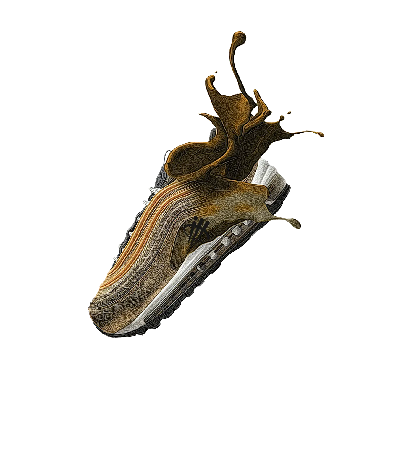 Nike Air Max 97 “Golden Gals” Black T-Shirt (SPLASH)