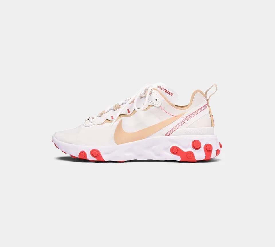 Nike React Element 55 BQ2728 101 Trainers White Desert Ore Ember Glow UK 3.5