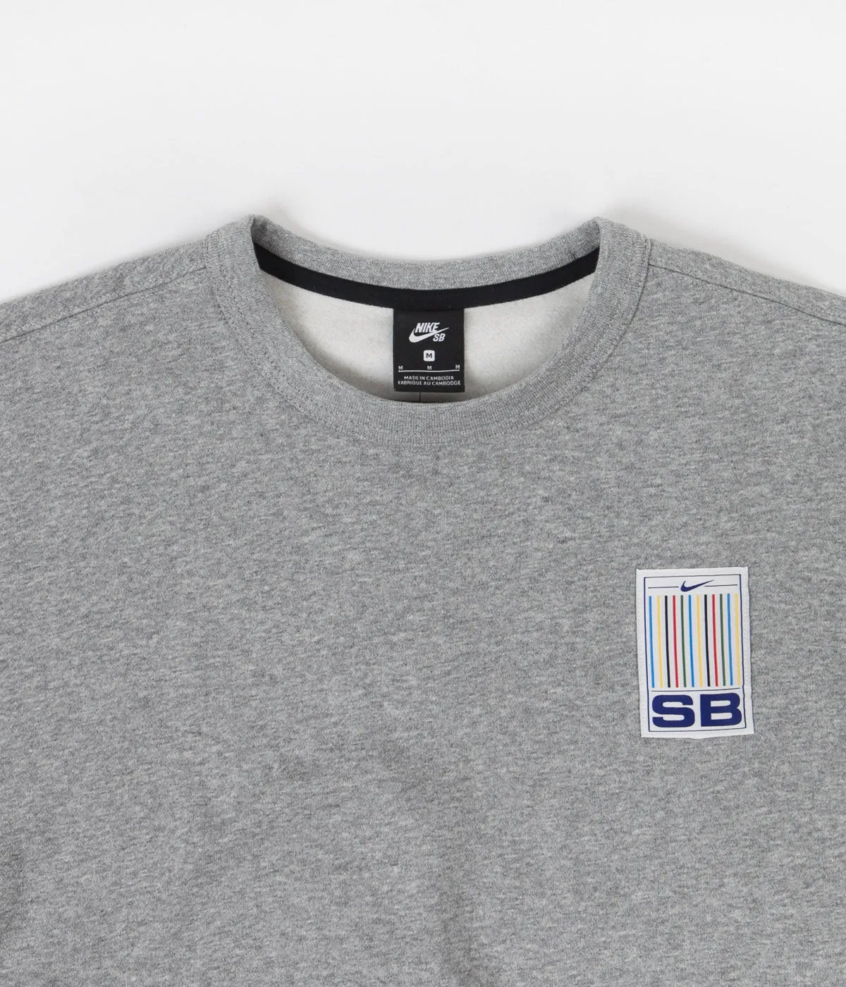 Nike SB Stripes Crewneck Sweatshirt - Dark Grey Heather / White