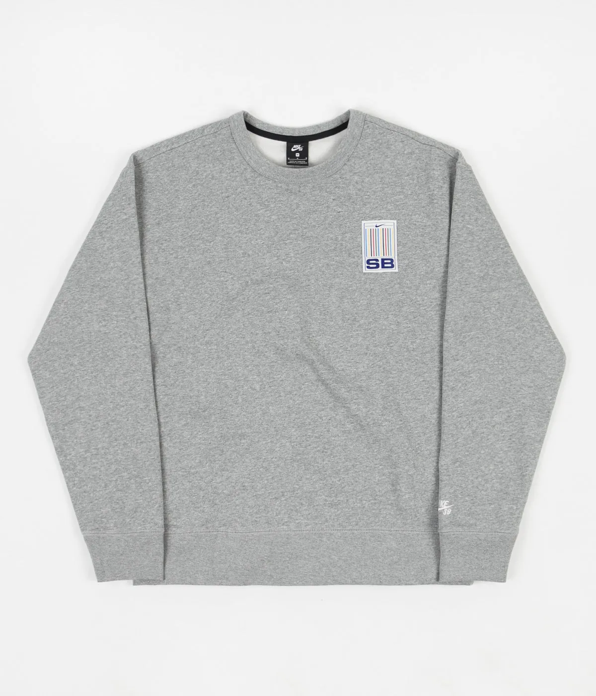 Nike SB Stripes Crewneck Sweatshirt - Dark Grey Heather / White