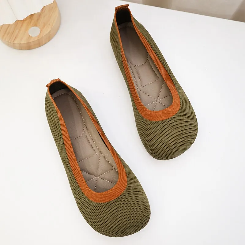 Owlkay Weaving Breathable Loafers  Comfortable Walking Casual Flats Shoes WF06