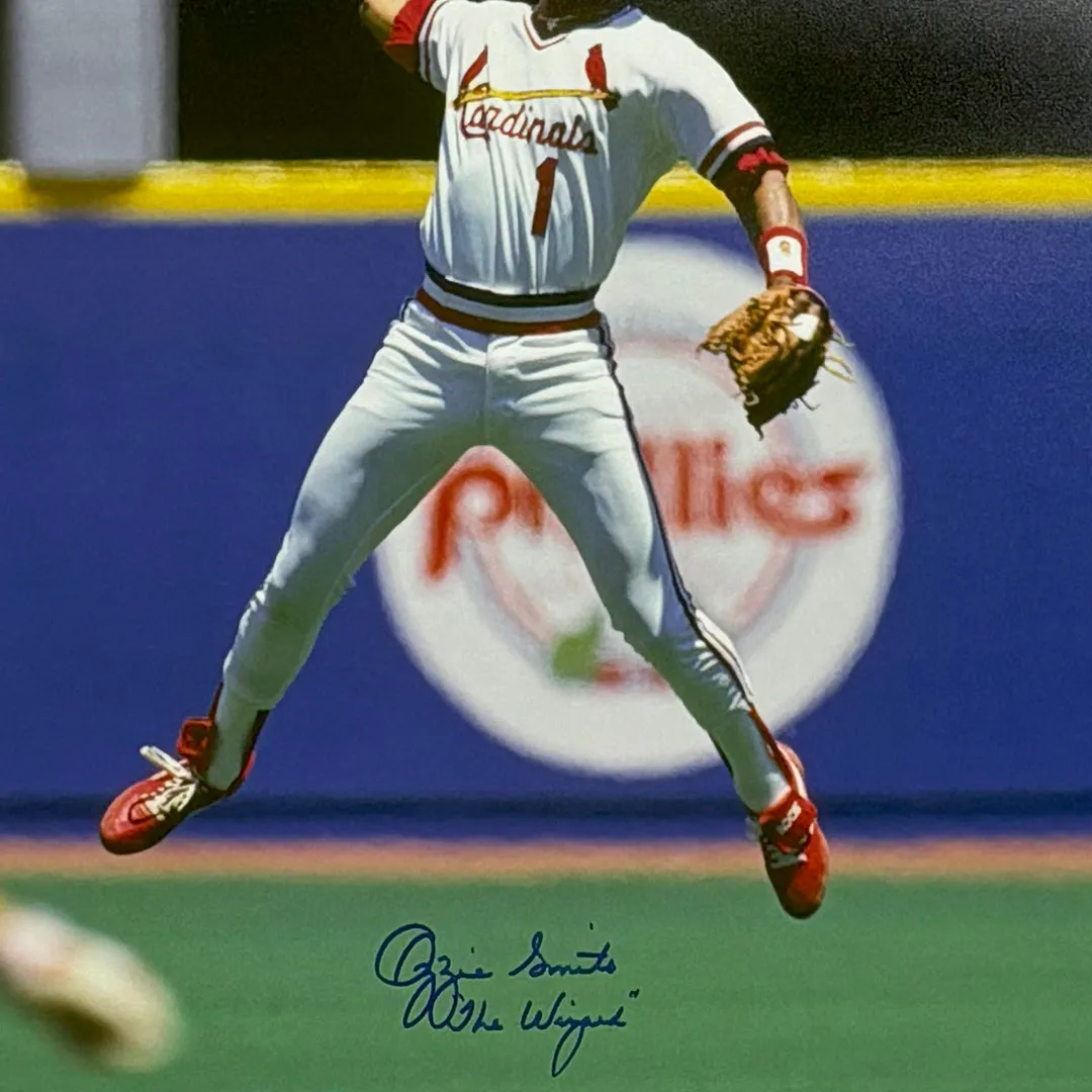 Ozzie Smith Signed St Louis Cardinals Framed 16x20 Photo