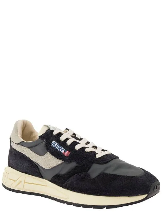 'Reel Wind' Black Low Top Sneakers With Logo Detail In Suede Man