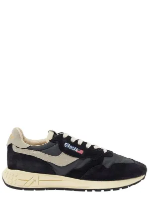 'Reel Wind' Black Low Top Sneakers With Logo Detail In Suede Man