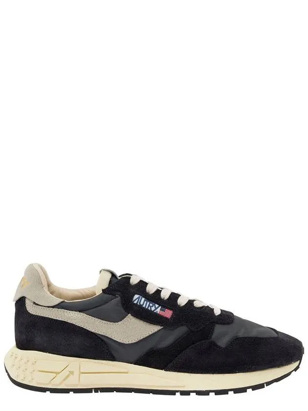 'Reel Wind' Black Low Top Sneakers With Logo Detail In Suede Man