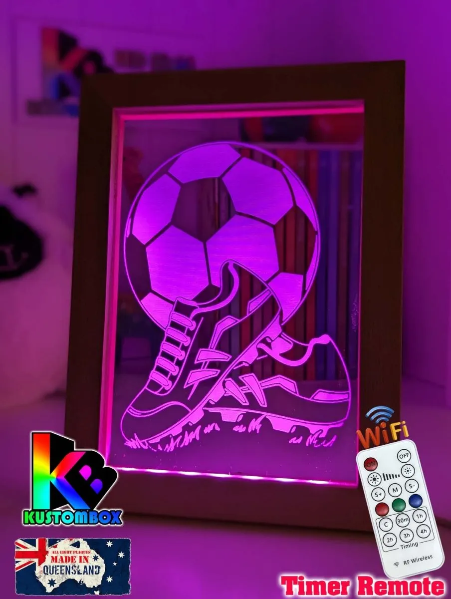 Soccer Football Player Personalised Name 3D LED Night Light