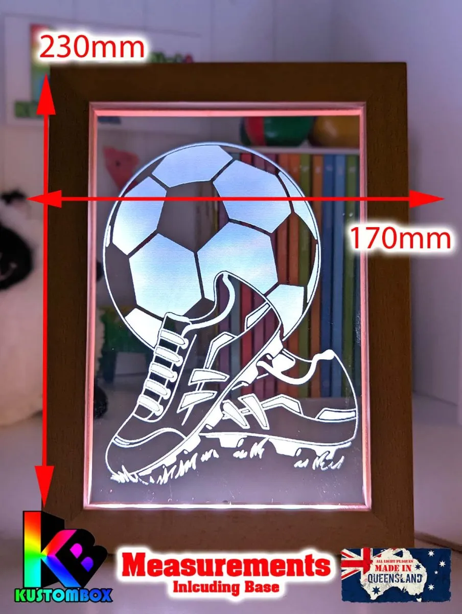 Soccer Football Player Personalised Name 3D LED Night Light