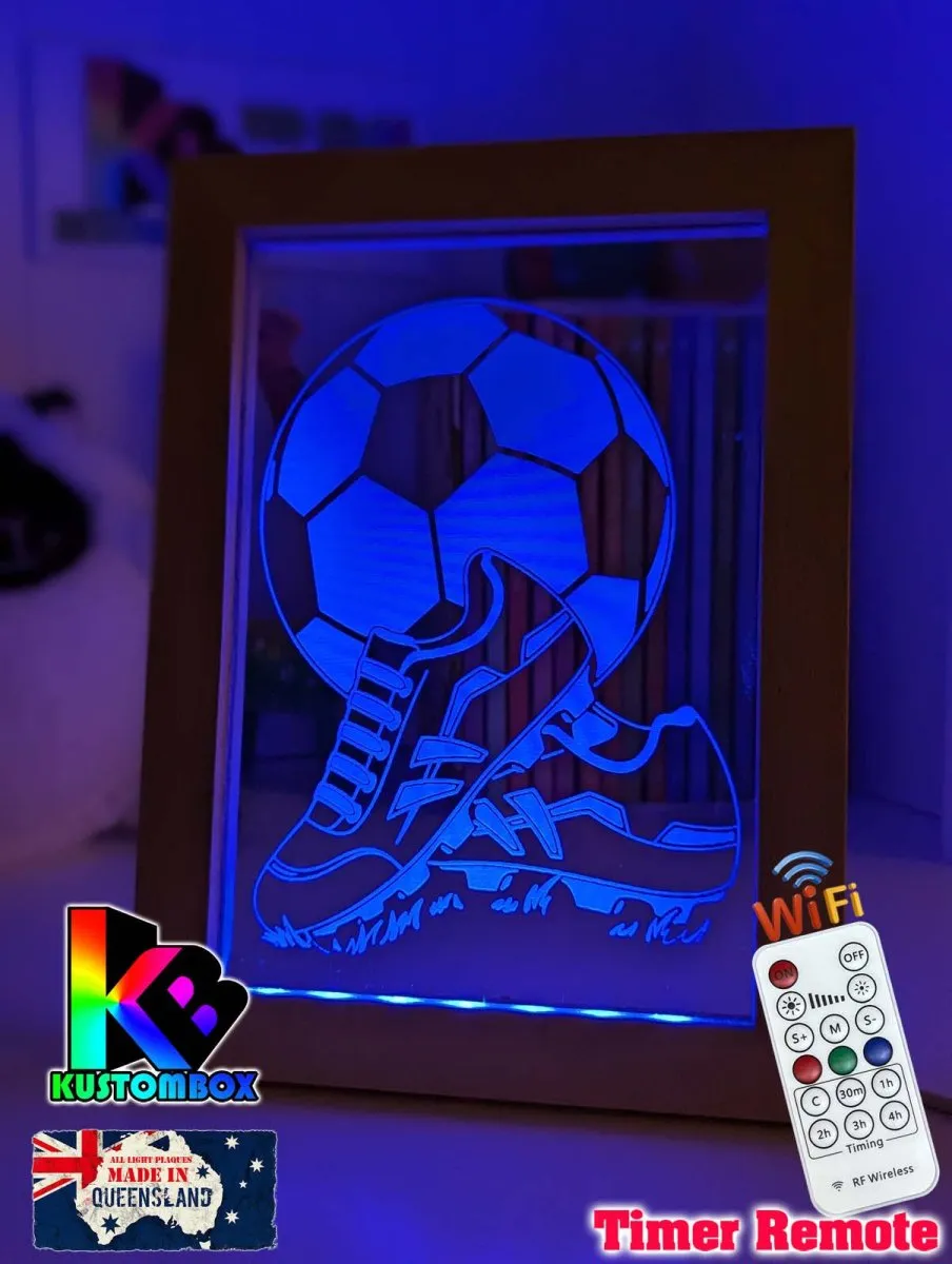 Soccer Football Player Personalised Name 3D LED Night Light
