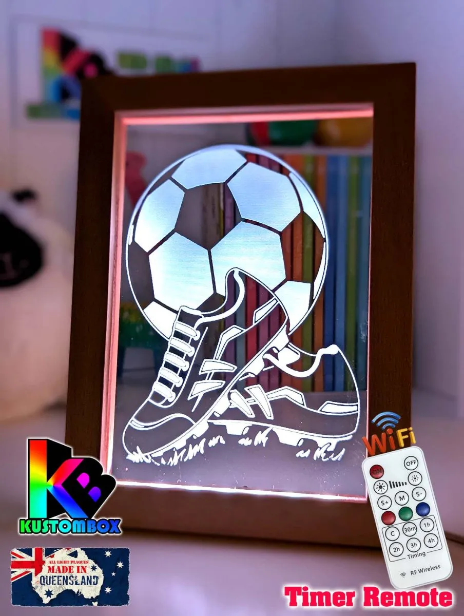 Soccer Football Player Personalised Name 3D LED Night Light