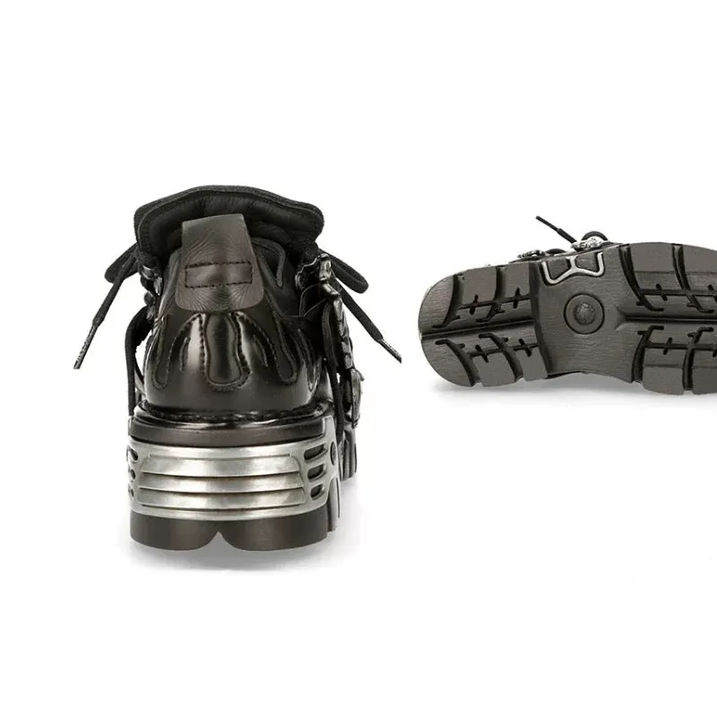 Step into the Dark Side: Gothic Thick-Soled Leather Shoes for a Bold Look 02