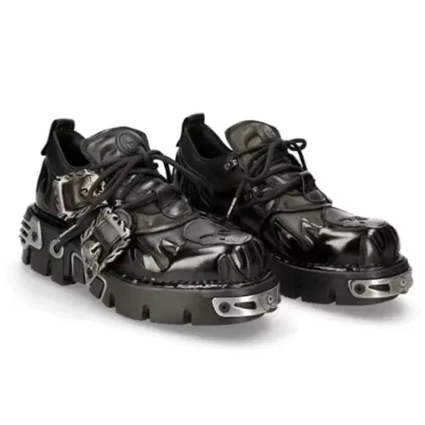 Step into the Dark Side: Gothic Thick-Soled Leather Shoes for a Bold Look 02