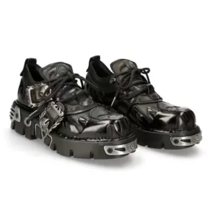 Step into the Dark Side: Gothic Thick-Soled Leather Shoes for a Bold Look 02
