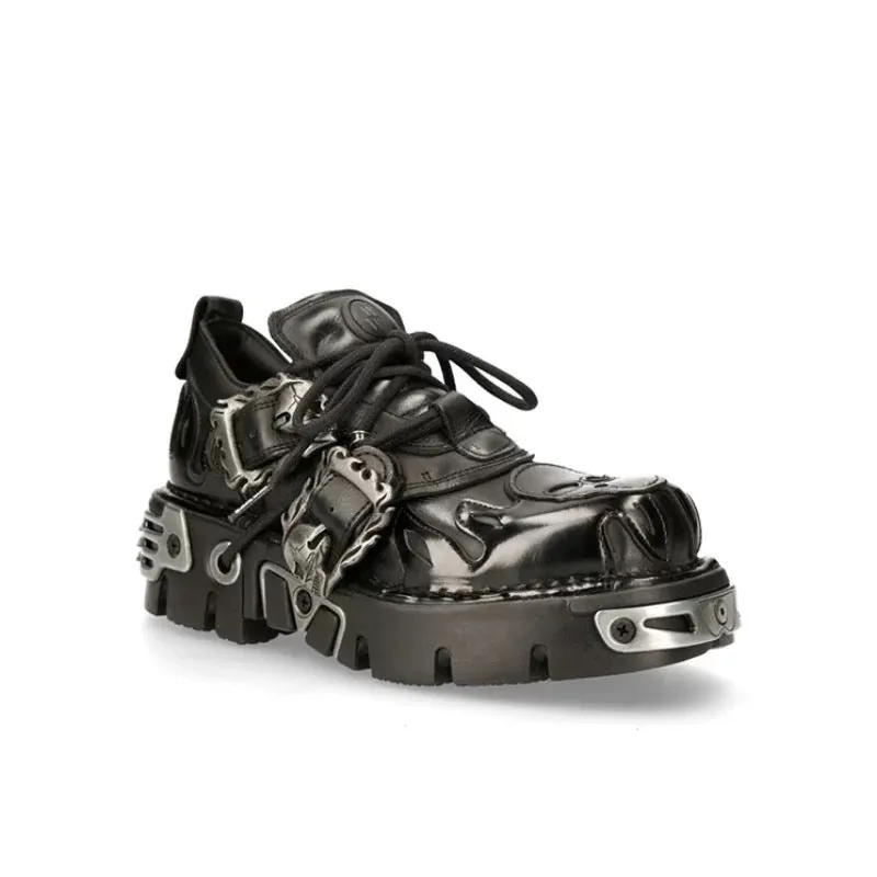 Step into the Dark Side: Gothic Thick-Soled Leather Shoes for a Bold Look 02