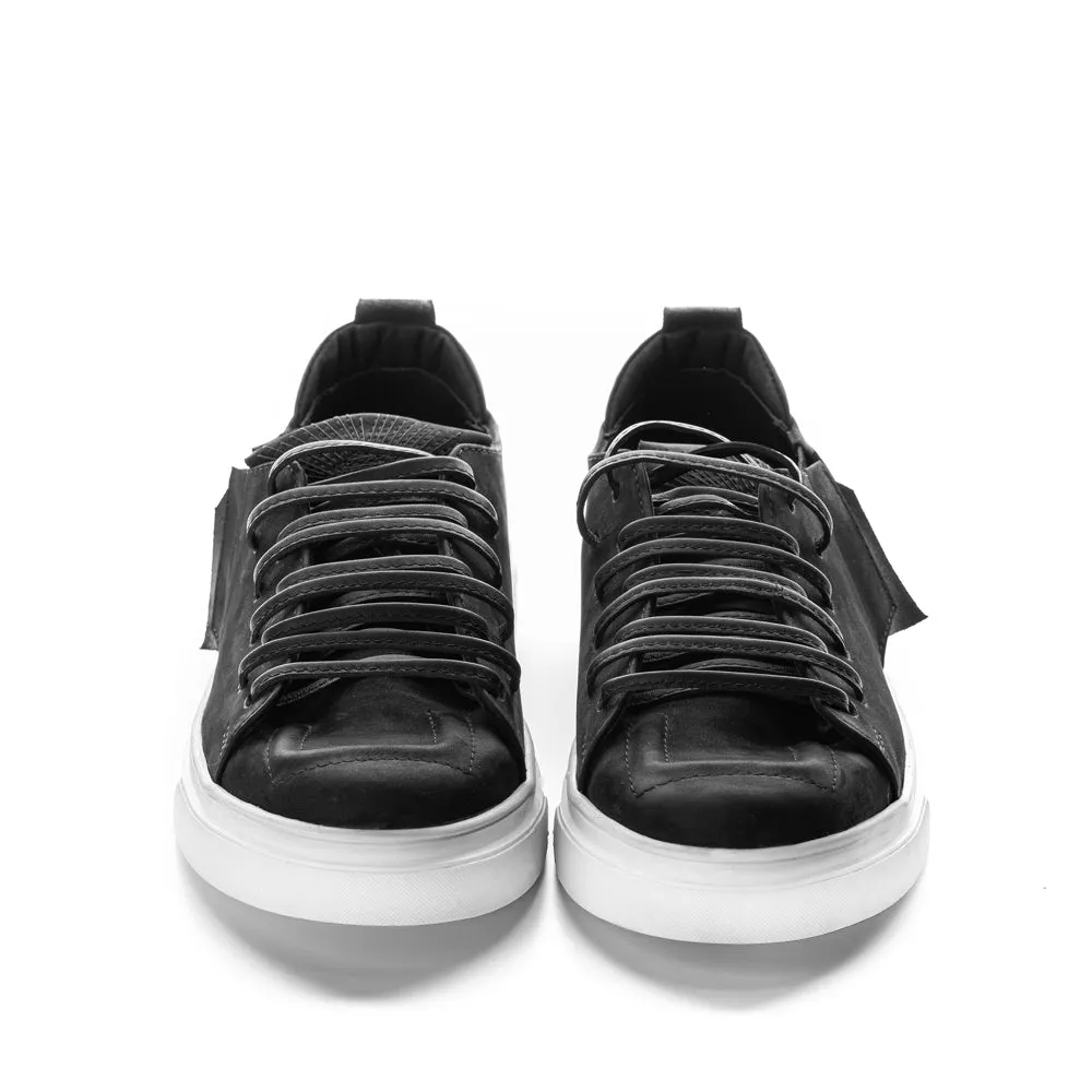 Strip Down black leather sneakers