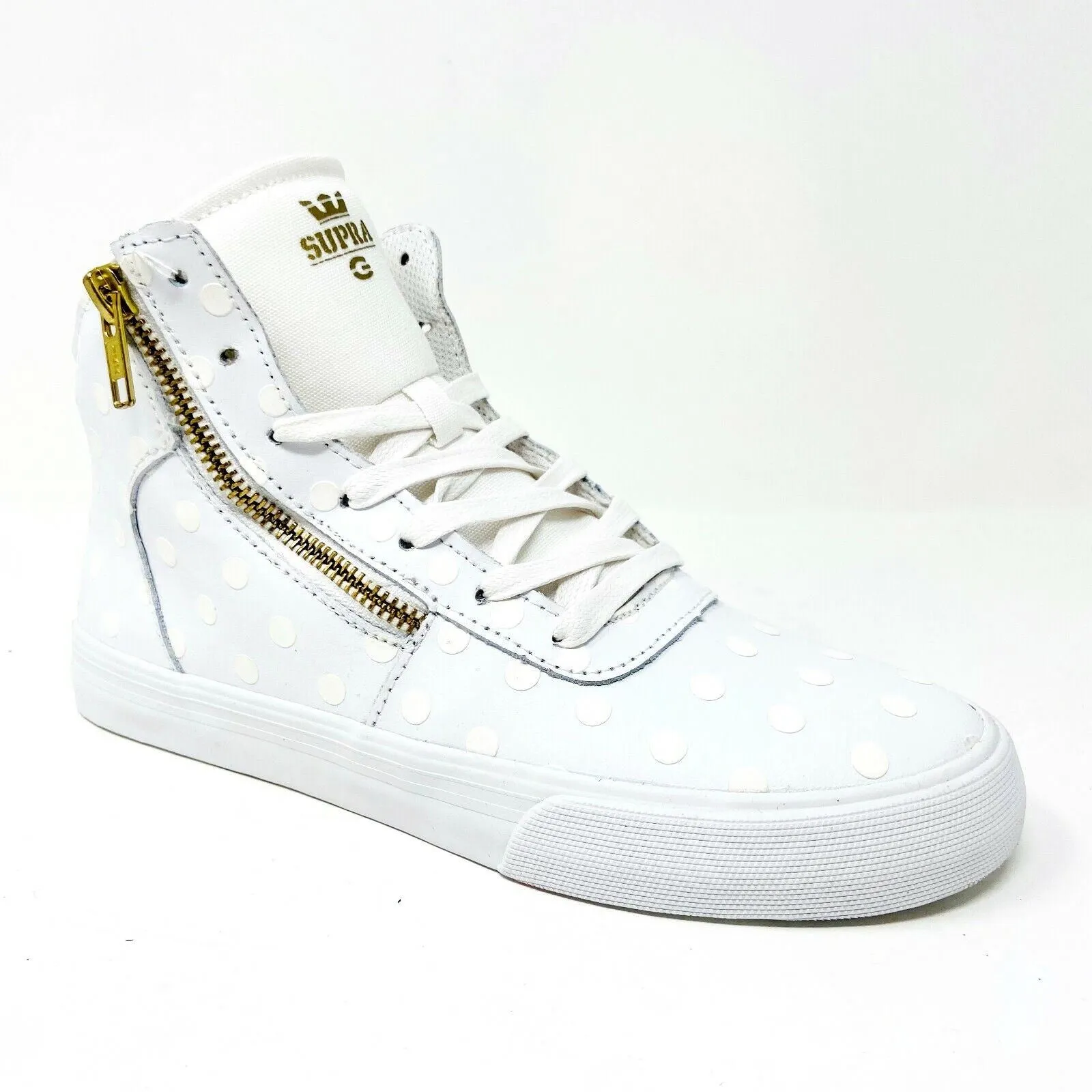 Supra Cuttler Triple White Womens Size 7.5 Skate Sneakers SW35018