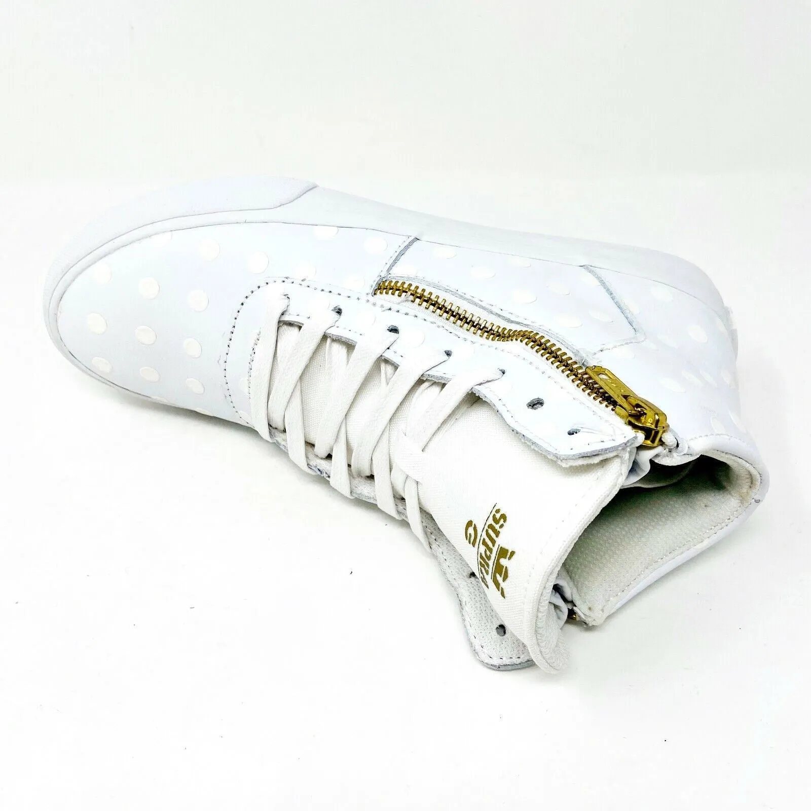 Supra Cuttler Triple White Womens Size 7.5 Skate Sneakers SW35018