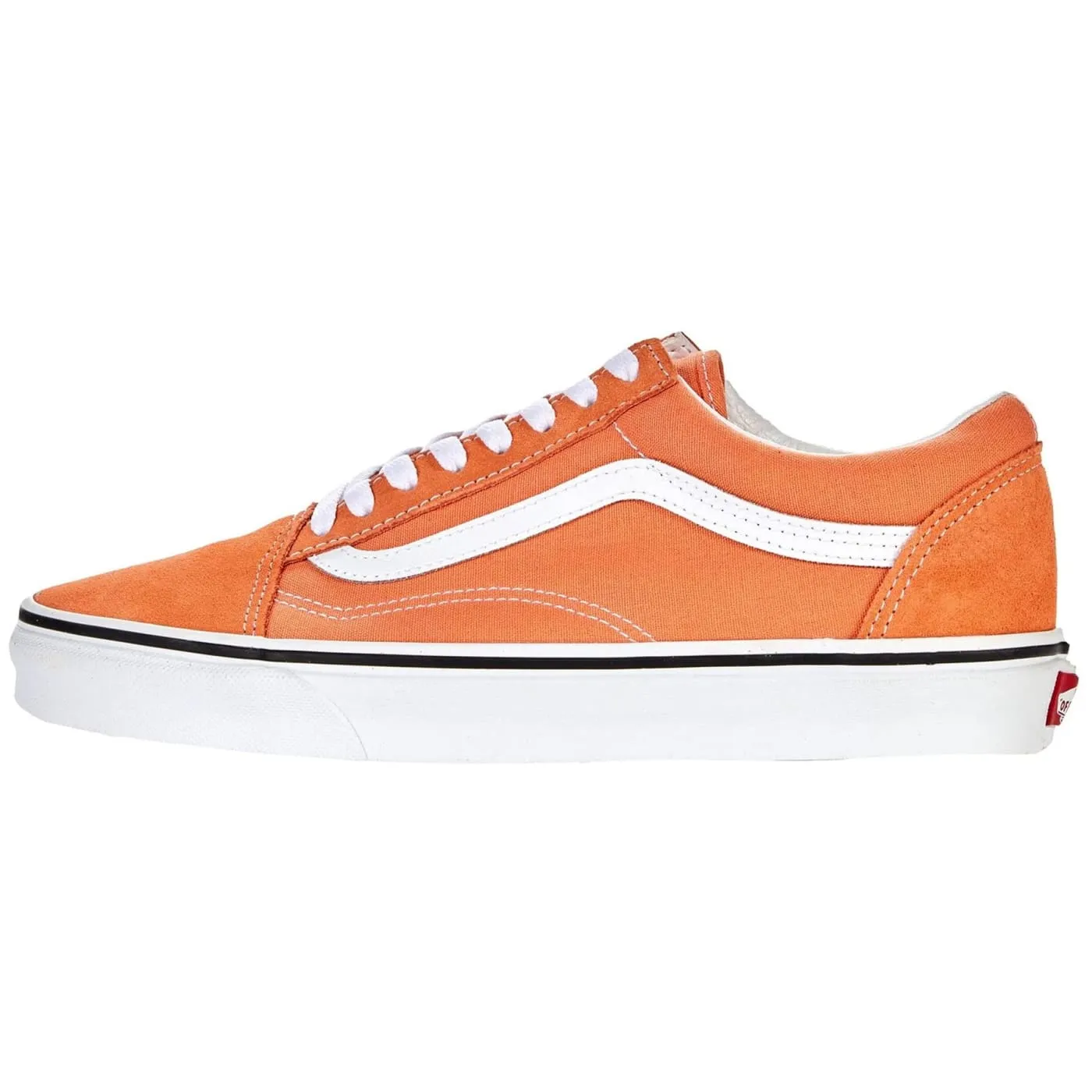 Vans UA Old Skool Orange White Womens Suede & Canvas Skate Trainers