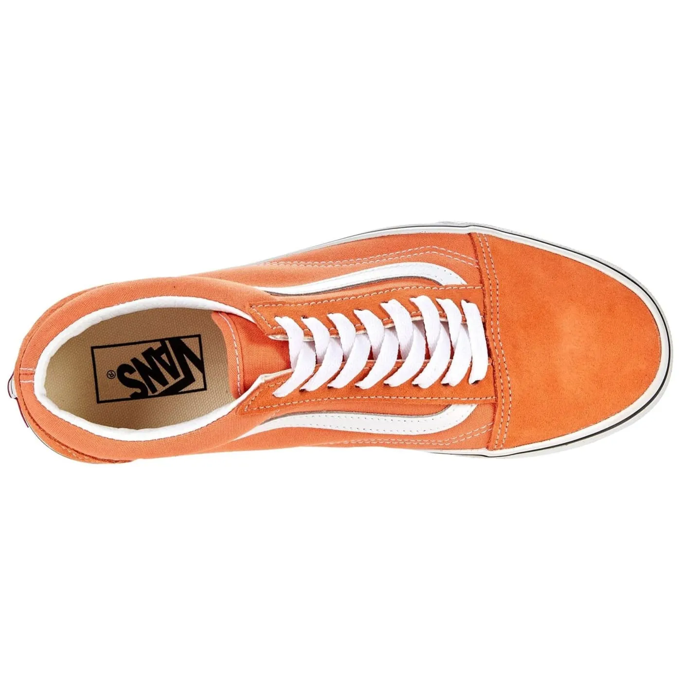 Vans UA Old Skool Orange White Womens Suede & Canvas Skate Trainers