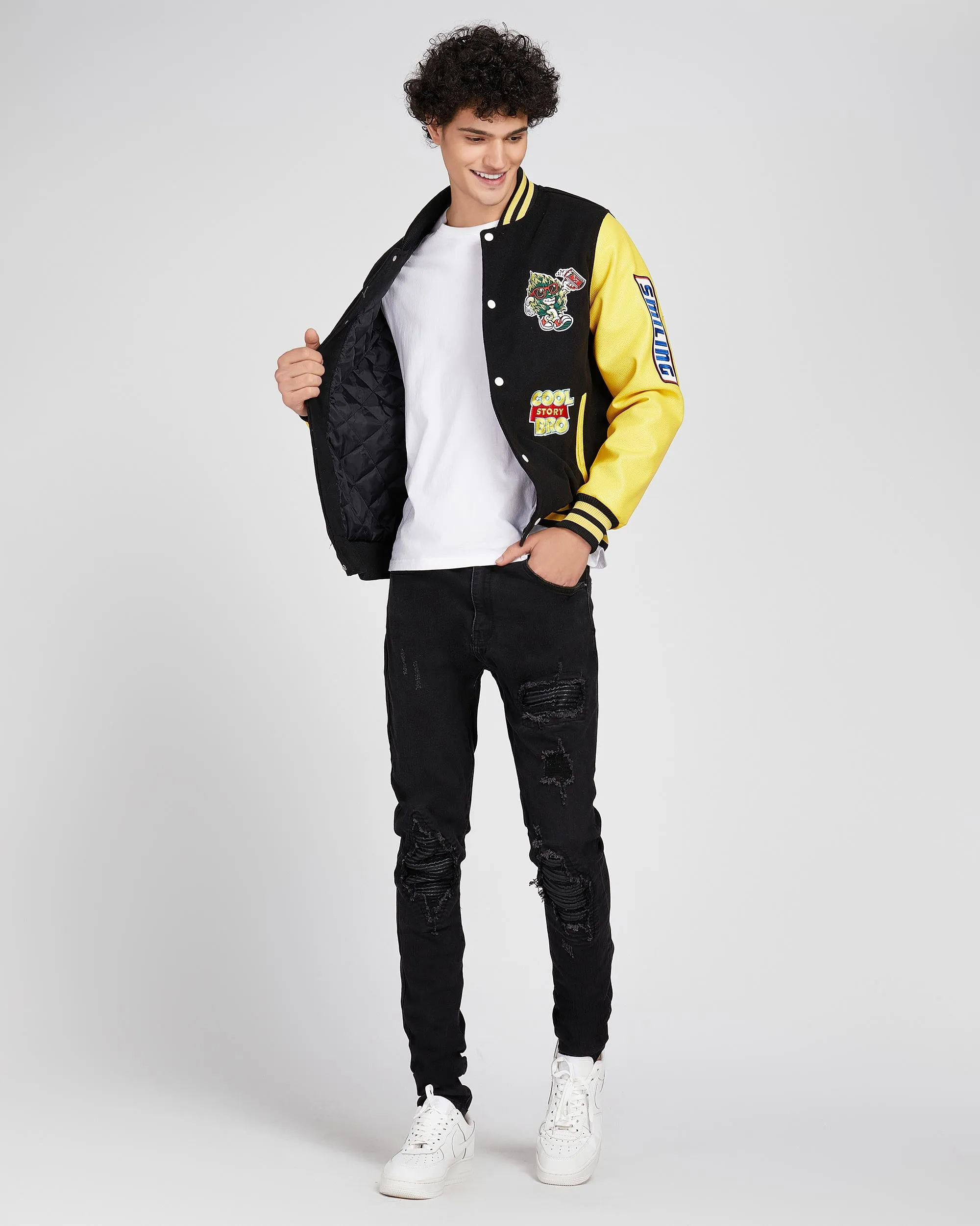 Vintage Baseball Jacket with Patches