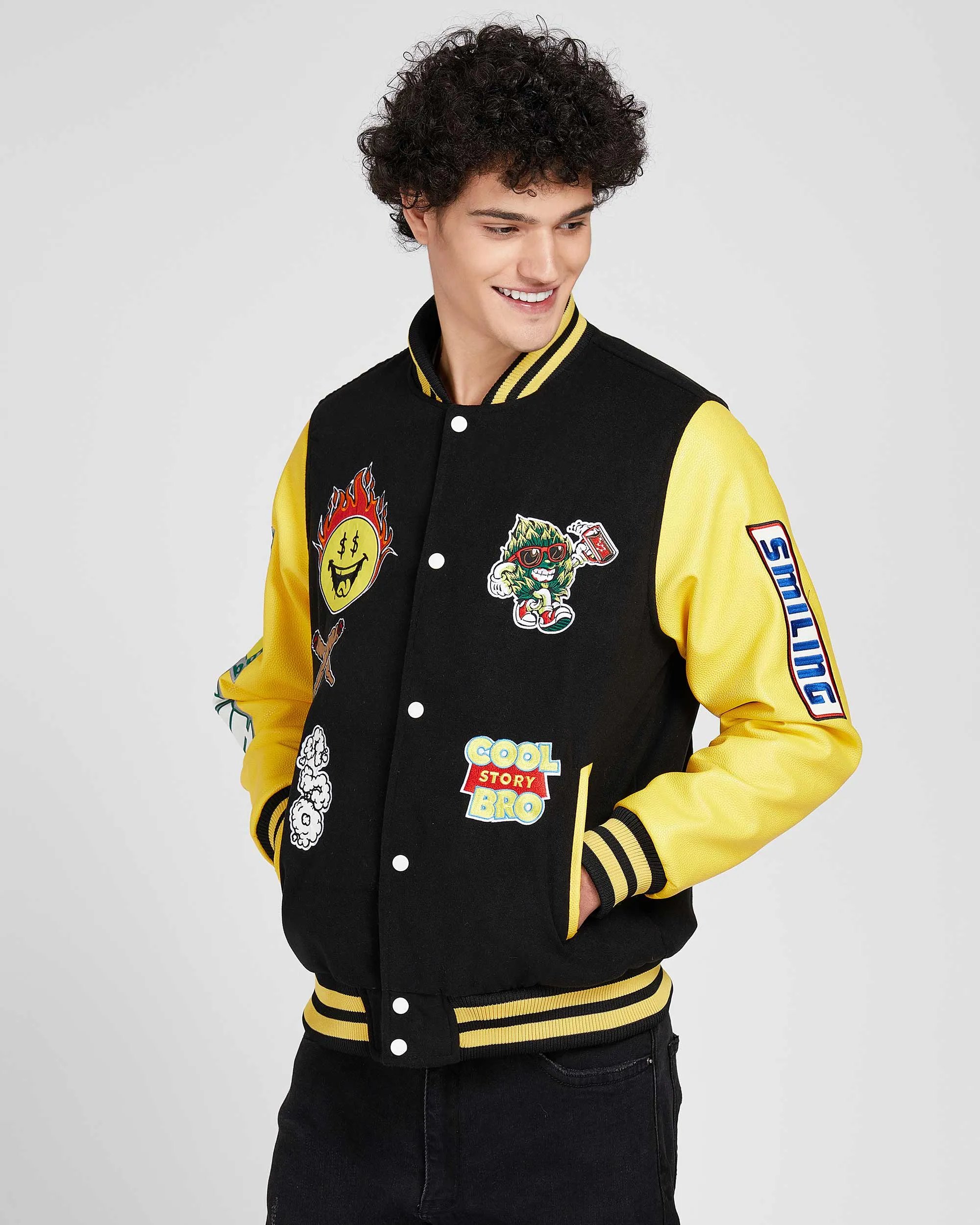 Vintage Baseball Jacket with Patches