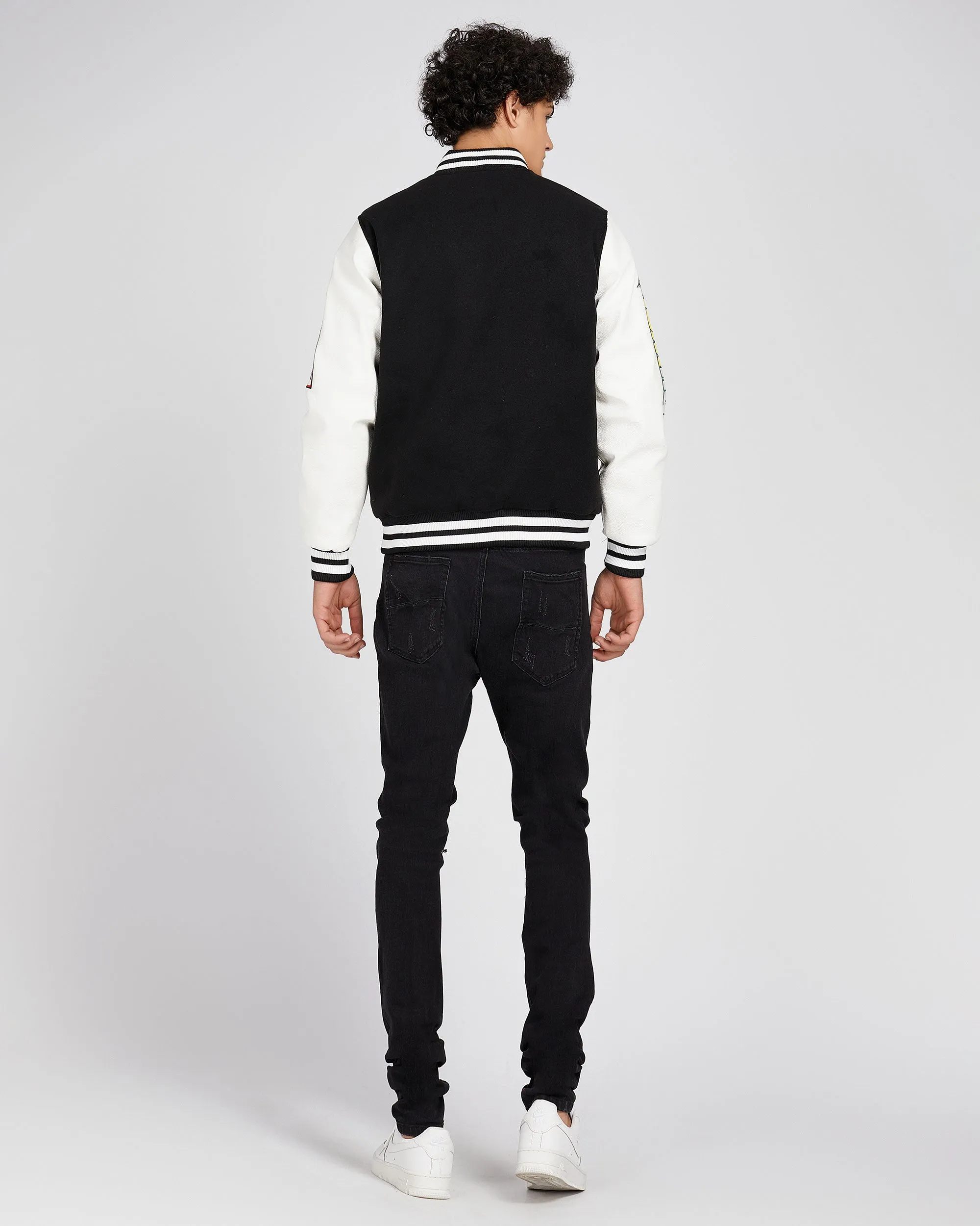 Vintage Baseball Jacket with Patches