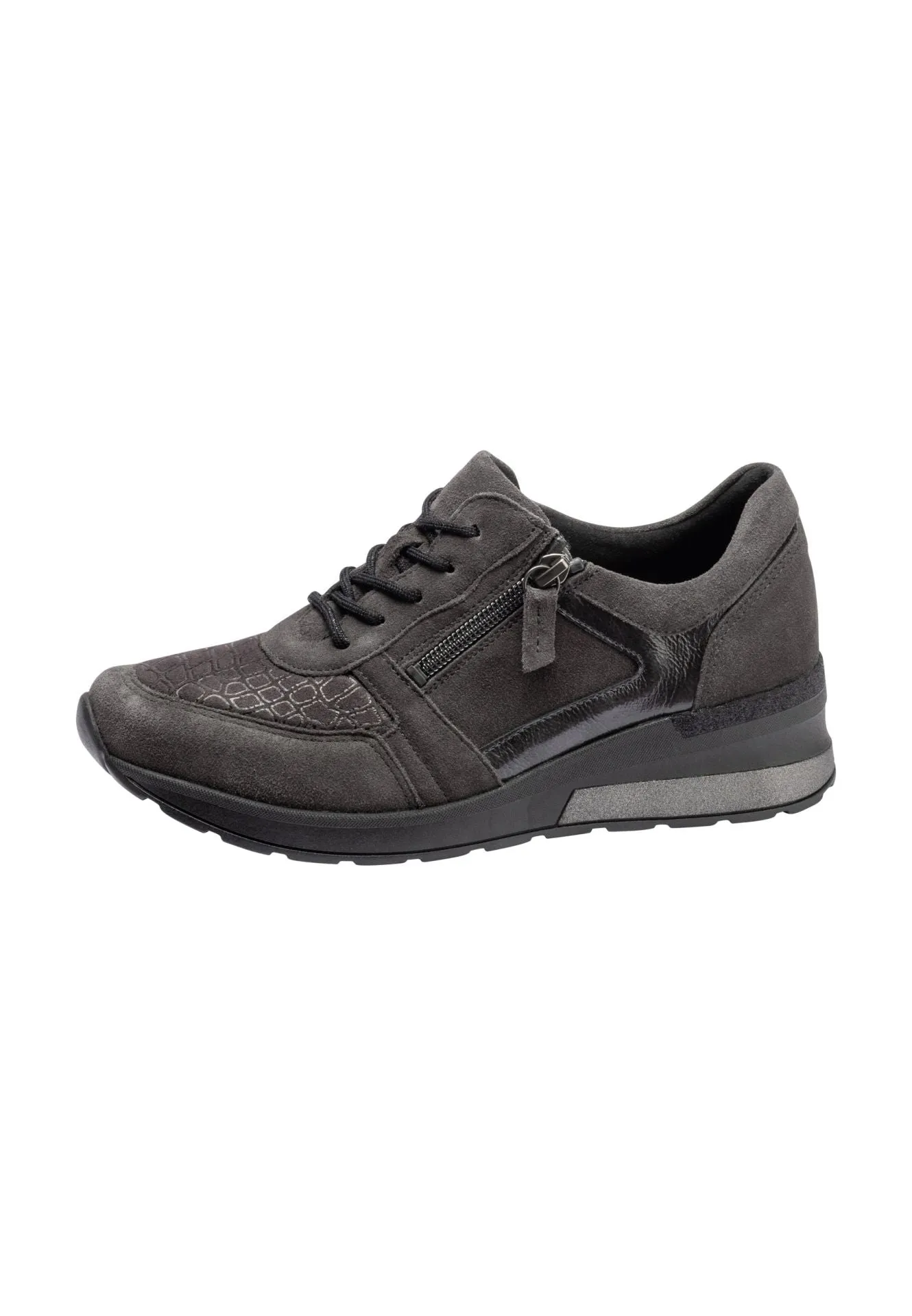 Waldlaufer Women's H-Clara Soft Sneaker Carbon
