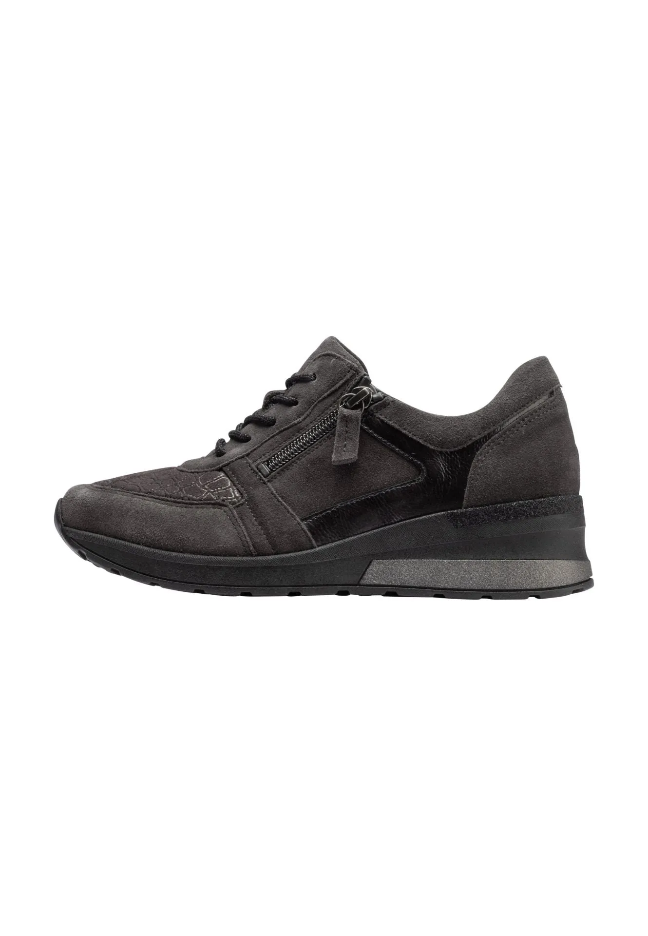 Waldlaufer Women's H-Clara Soft Sneaker Carbon