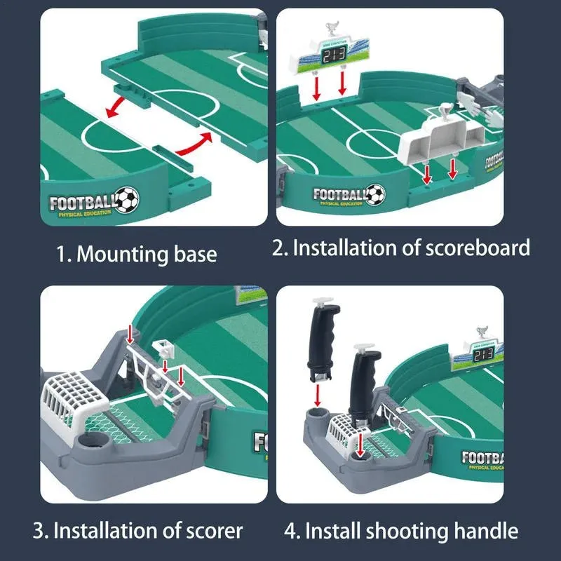 Yeknu Interactive Table Soccer Game,Plastic Football Battle Set with 4 Balls, Manual Play for Party Fun,Ideal Educational Toy Gift